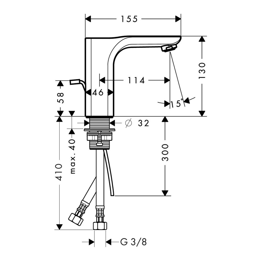 Hansgrohe AXOR Urquiola Einhebel-Waschtischmischer 110mm, 5l/min, für HWB, Zugstang... HANSGROHE-11025140 4011097866697 (Abb. 3)
