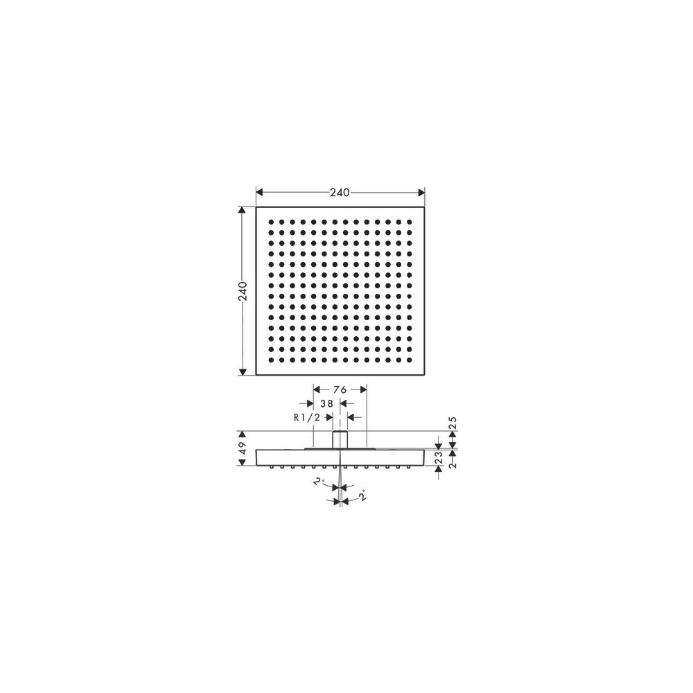 Hansgrohe AXOR ShowerSolutions Kopfbrause, 12l/min, 240x240mm, 1jet, Deckenintegrie... HANSGROHE-10924800 4011097830322 (Abb. 3)