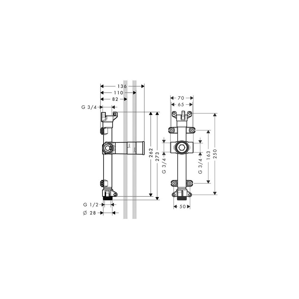 Hansgrohe AXOR ShowerSolutions Grundkörper für Schwalleinlauf 240x120mm Unterputz, ... HANSGROHE-10941180 4011097678535 (Abb. 3)