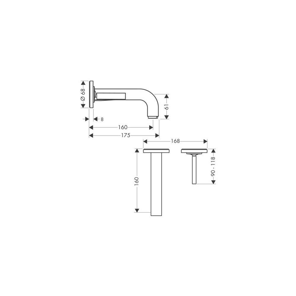 Hansgrohe AXOR Citterio Einhebel-Waschtischmischer UP 5l/min, für Wandm., Pin-Griff... HANSGROHE-39113990 4011097915128 (Abb. 2)