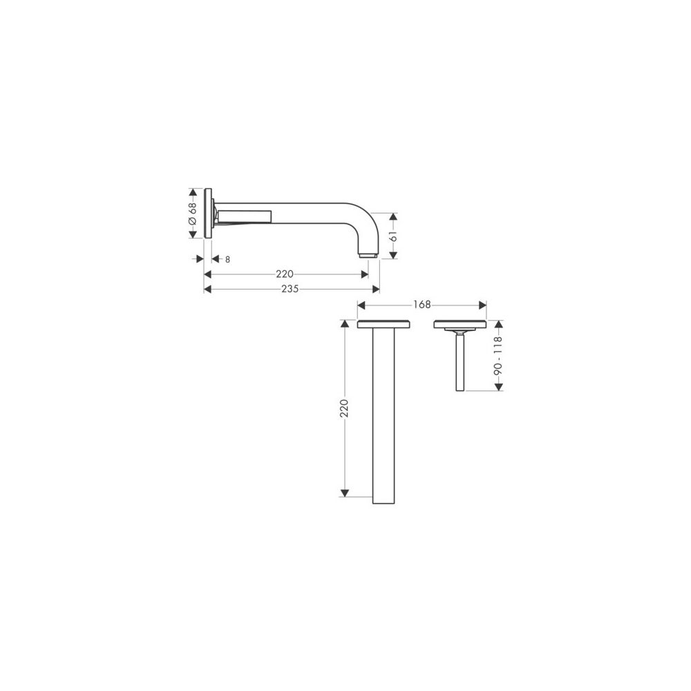 Hansgrohe AXOR Citterio Einhebel-Waschtischmischer UP 5l/min, für Wandm., Pin-Griff... HANSGROHE-39116250 4011097915340 (Abb. 2)