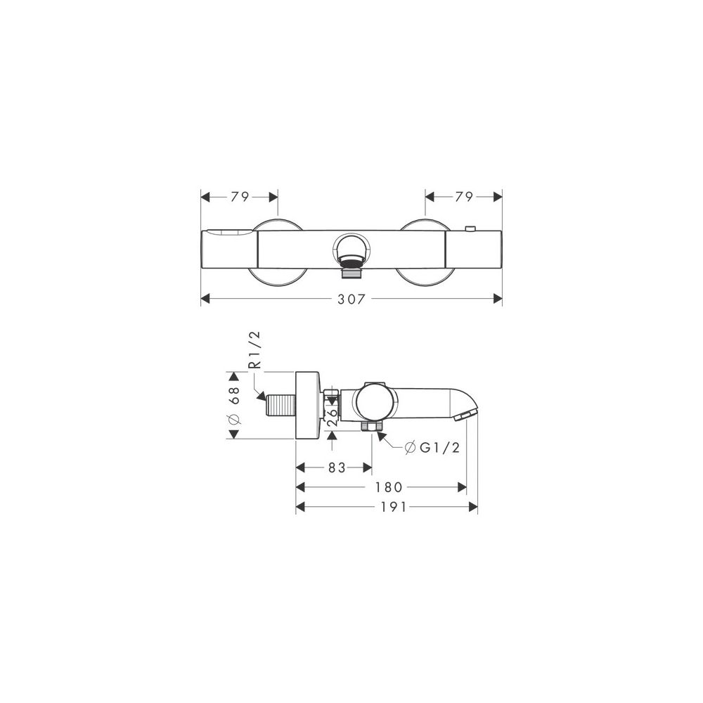Hansgrohe AXOR Citterio M Wannenthermostat Aufputz, 21l/min, 2 Verbraucher, für Wan... HANSGROHE-34435140 4011097900520 (Abb. 2)