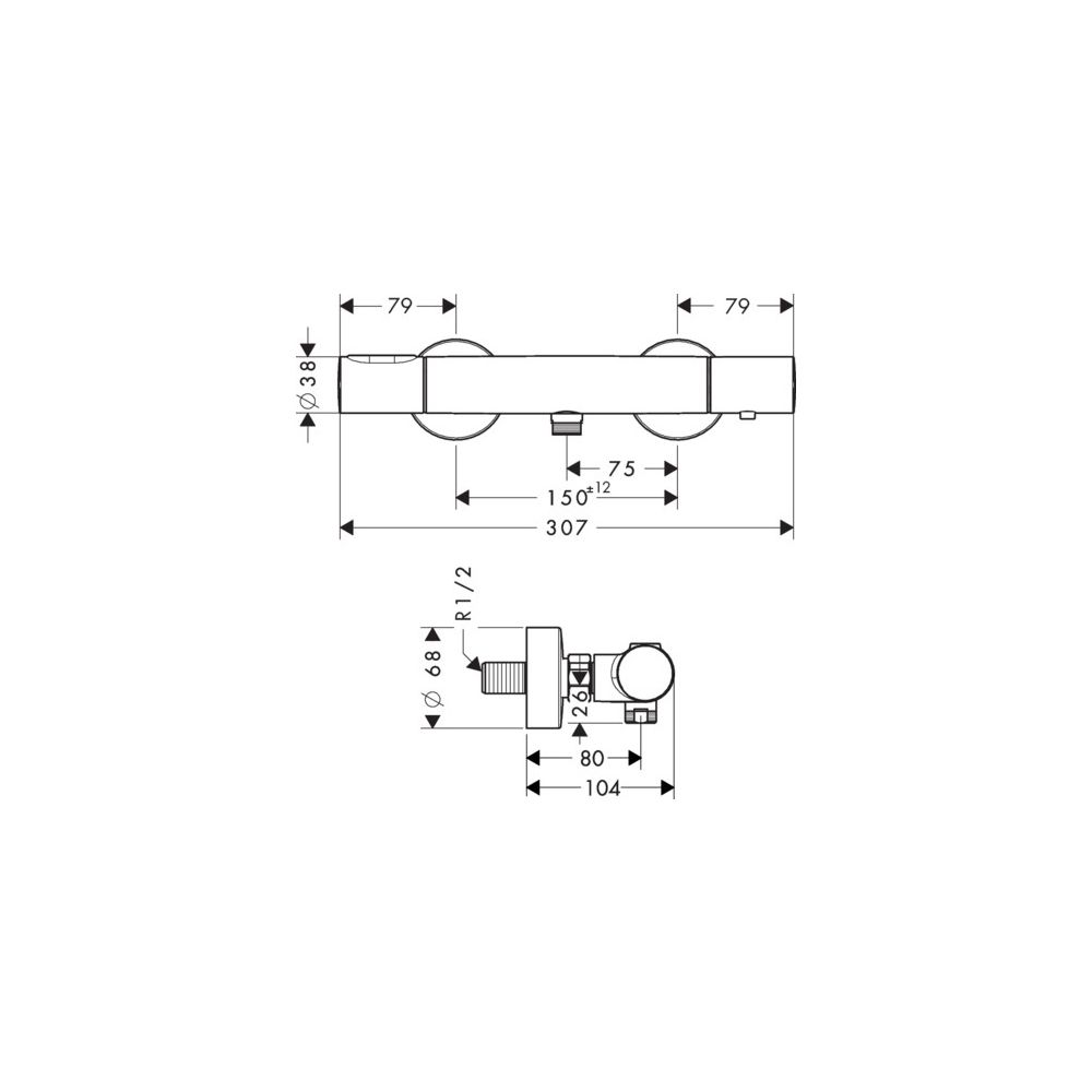 Hansgrohe AXOR Citterio M Thermostatmischer Aufputz, 20l/min, 1 Verbraucher, für Br... HANSGROHE-34635310 4011097901763 (Abb. 2)