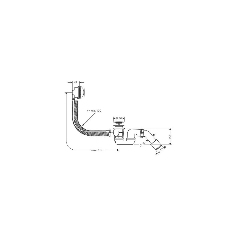 hansgrohe Flexaplus Ab- und Überlaufgarnitur Komplettset Chrom flexibler Überlaufsc... HANSGROHE-58143000 4011097232874 (Abb. 3)