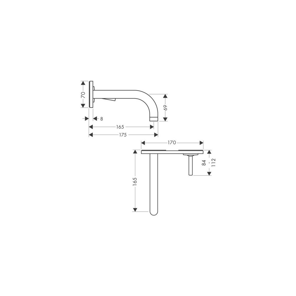 Hansgrohe AXOR Uno Einhebel-Waschtischmischer Unterputz, 5l/min, Auslauf 165mm, Pla... HANSGROHE-38112000 4011097412979 (Abb. 3)