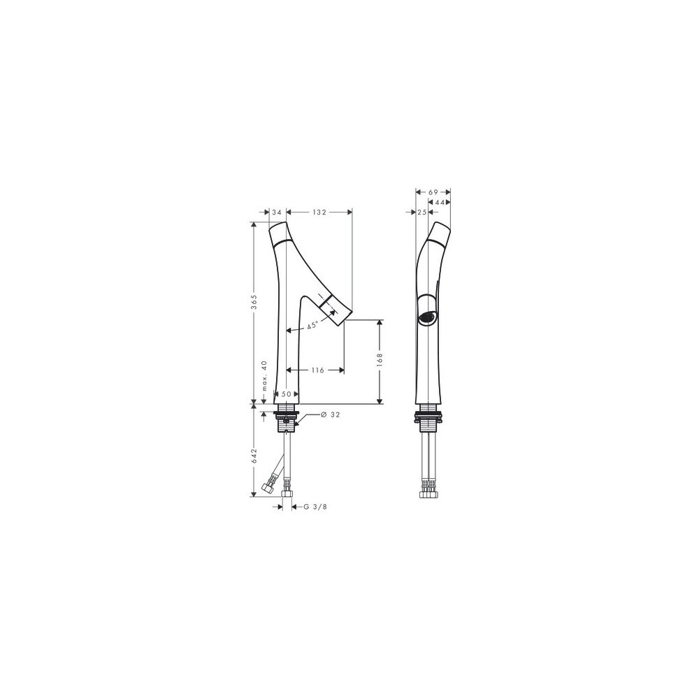 Hansgrohe AXOR Starck Organic 2-Griff Waschtischmischer 170mm, 3,5l/min, für AWT, A... HANSGROHE-12012340 4011097815138 (Abb. 4)
