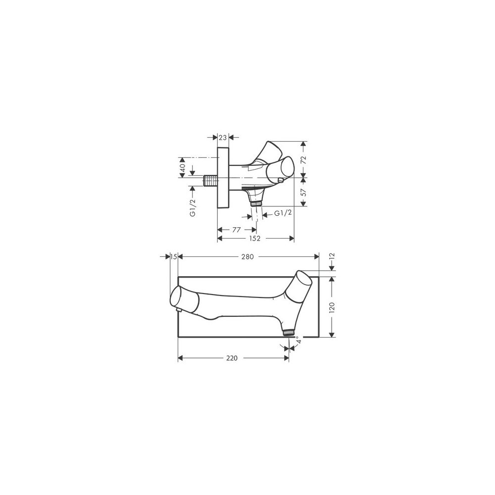 Hansgrohe AXOR Starck Organic Brausethermostat Aufputz, 17l/min, Chrom... HANSGROHE-12602000 4011097706658 (Abb. 3)