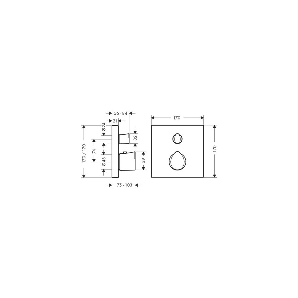 Hansgrohe AXOR Starck Organic Thermostat Unterputz, 25l/min, Absperrventil, Brushed... HANSGROHE-12715250 4011097875071 (Abb. 2)
