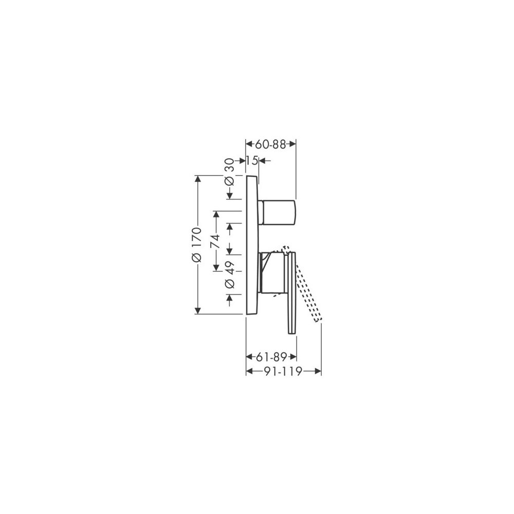 Hansgrohe AXOR Citterio Einhebel-Wannenmischer, 25l/min, UP, Hebelgriff, integriert... HANSGROHE-39457000 4011097400525 (Abb. 3)