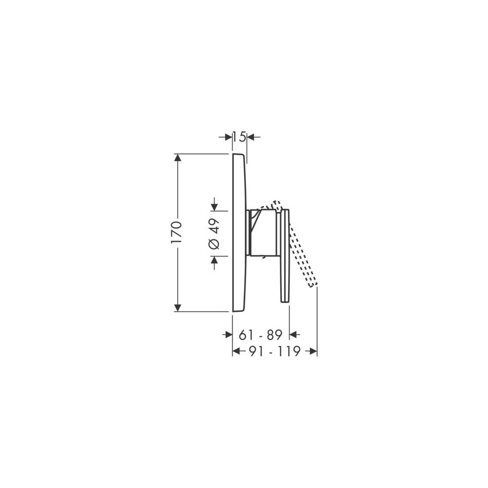 Hansgrohe AXOR Citterio Einhebel-Brausemischer, 29l/min, UP, Hebelgriff, 1 Verbrauc... HANSGROHE-39655310 4011097920733 (Abb. 2)