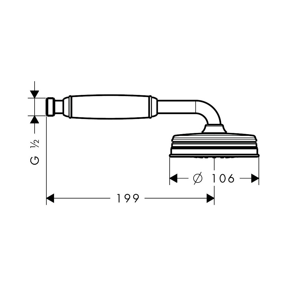 Hansgrohe AXOR Montreux Handbrause 100mm, 16l/min, 1jet, Brushed Nickel... HANSGROHE-16320820 4011097518534 (Abb. 3)