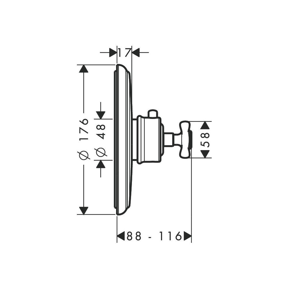 Hansgrohe AXOR Montreux Thermostat Unterputz, 43l/min, Kreuzgriff, Brushed Nickel... HANSGROHE-16810820 4011097515755 (Abb. 5)