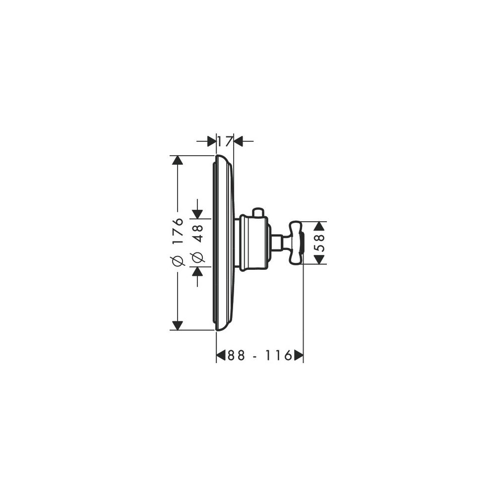 Hansgrohe AXOR Montreux Thermostat Unterputz, 43l/min, Kreuzgriff, Brushed Nickel... HANSGROHE-16810820 4011097515755 (Abb. 3)