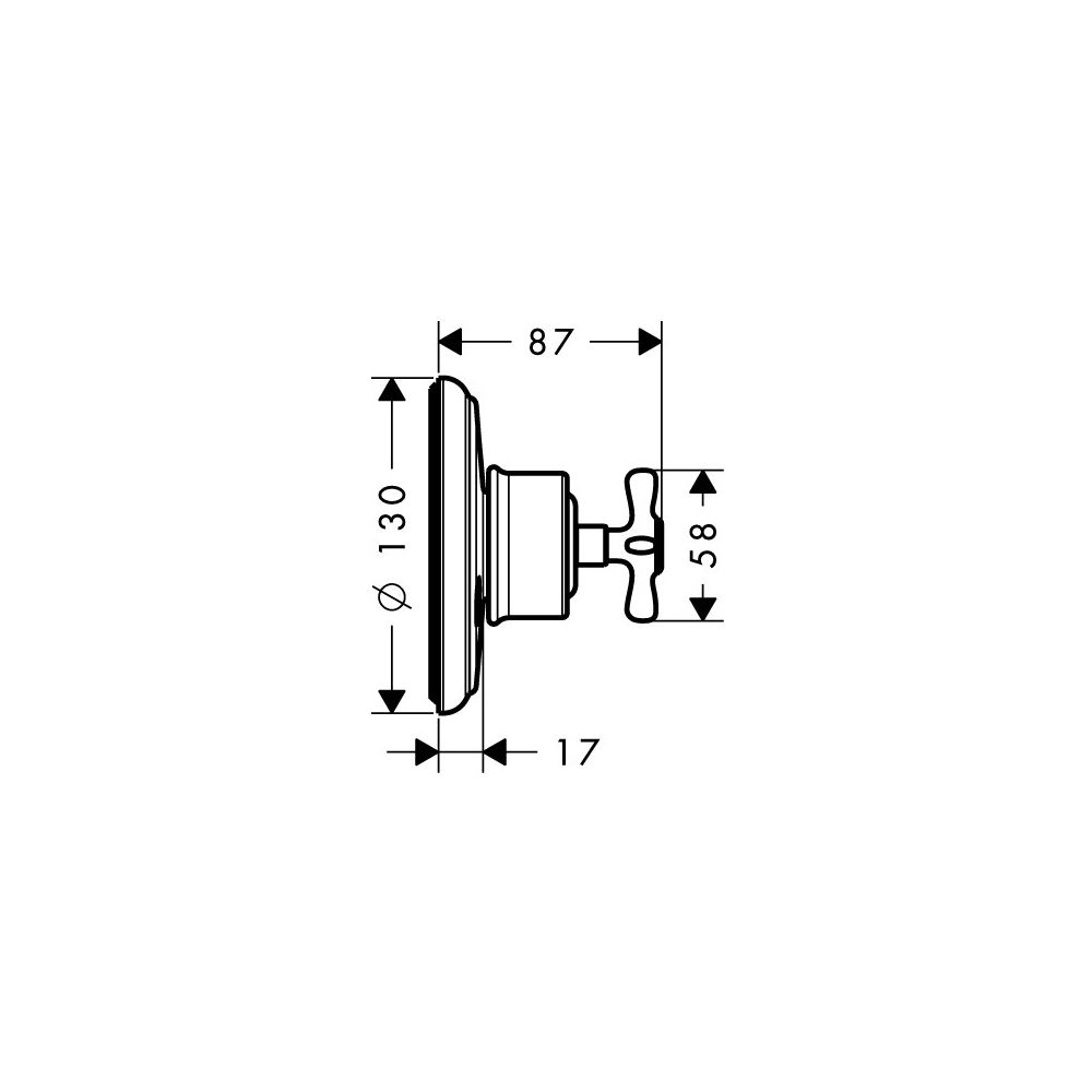 Hansgrohe AXOR Montreux Ab- und Umstellventil Trio/ Quattro Unterputz, Kreuzgriff, ... HANSGROHE-16830300 4011097975207 (Abb. 2)