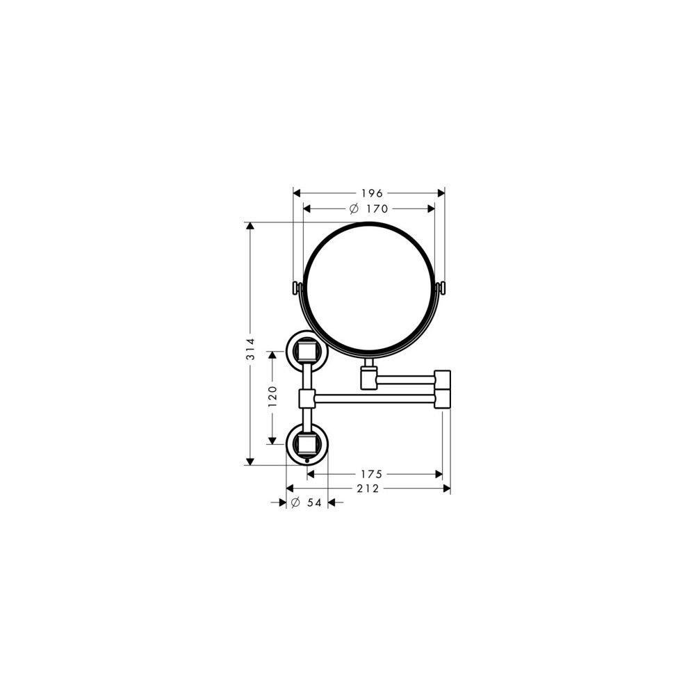 Hansgrohe AXOR Montreux Rasierspiegel, 213x314x66mm, Glas/Metall, Polished Nickel... HANSGROHE-42090830 4011097516547 (Abb. 2)