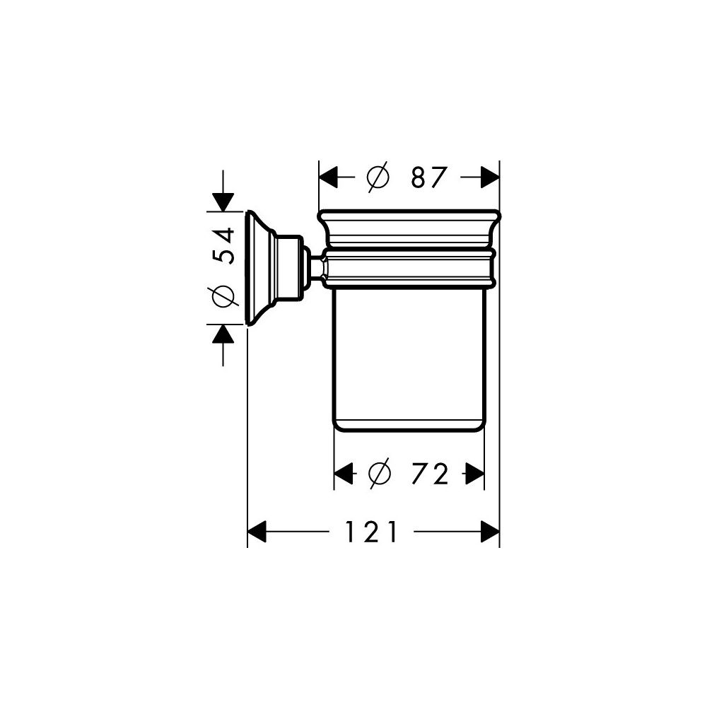 Hansgrohe AXOR Montreux Zahnputzbecher, Wandmontage, Metall/Porzellan, 106x87x121mm... HANSGROHE-42134140 4011097940243 (Abb. 2)
