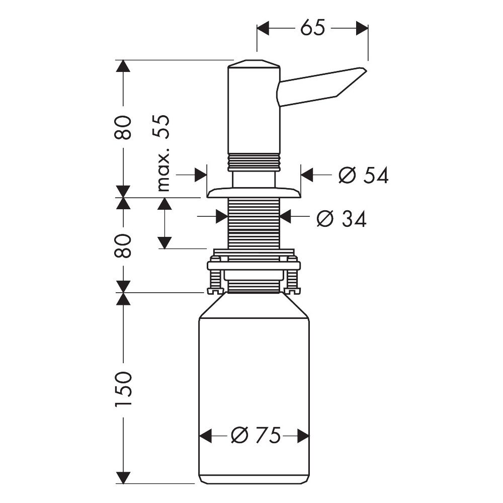 Hansgrohe Spülmittel-/ Lotionspender Einbauversion 300ml, Chrom... HANSGROHE-40418000 4011097191669 (Abb. 7)
