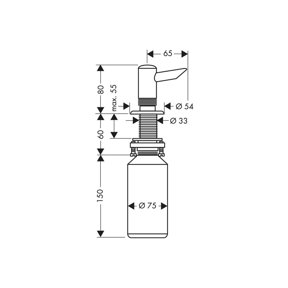 hansgrohe Spülmittel-/ Lotionspender Einbauversion 300ml, Chrom... HANSGROHE-40418000 4011097191669 (Abb. 3)