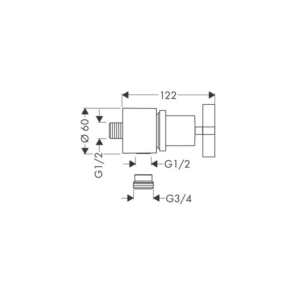 Hansgrohe AXOR Citterio Wandanschluss Stop, Rückflussverhinderer, Absperrventil, Kr... HANSGROHE-39883340 4011097922751 (Abb. 2)