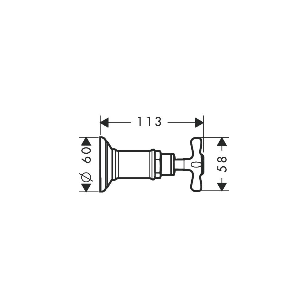 Hansgrohe AXOR Montreux Absperrventil Unterputz, Kreuzgriff, DN 15/DN 20, Edelstahl... HANSGROHE-16871800 4011097884530 (Abb. 2)