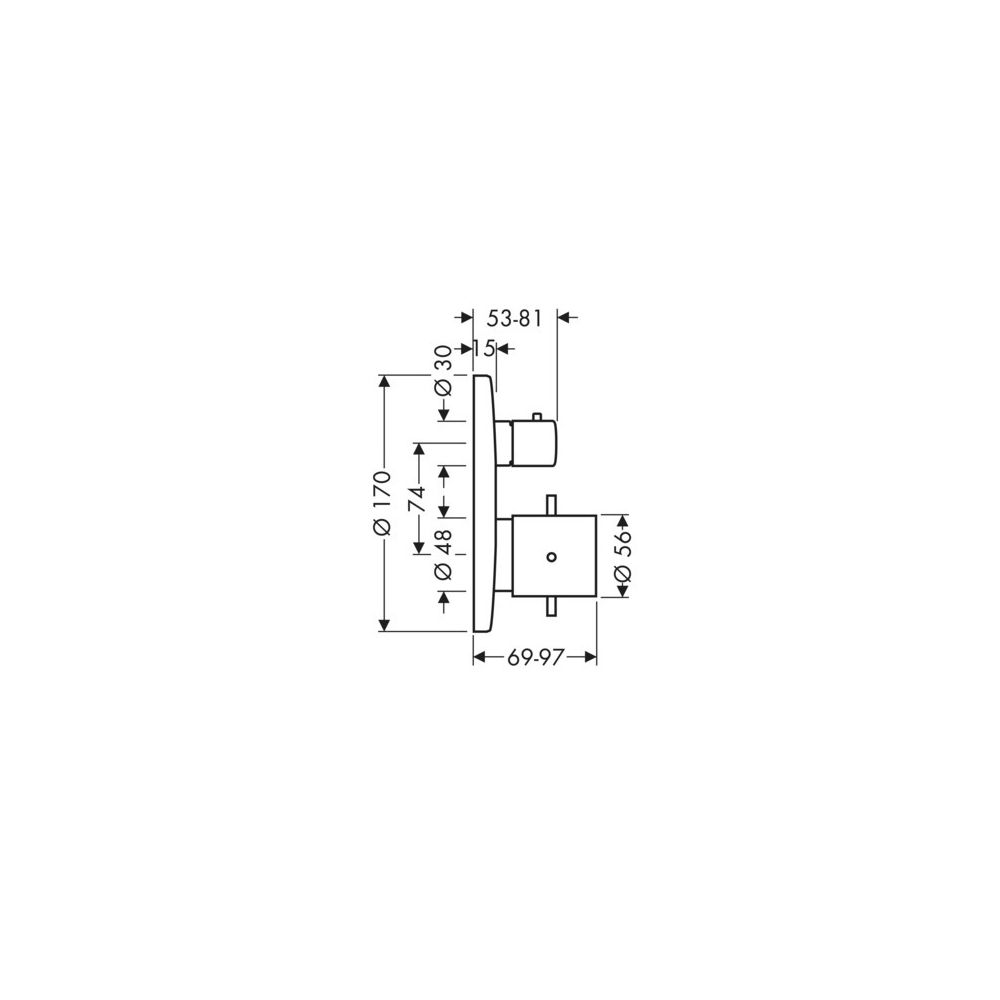 Hansgrohe AXOR Starck Thermostat Unterputz, 29l/min, Ab- und Umstellventil, Brushed... HANSGROHE-10720820 4011097863283 (Abb. 2)