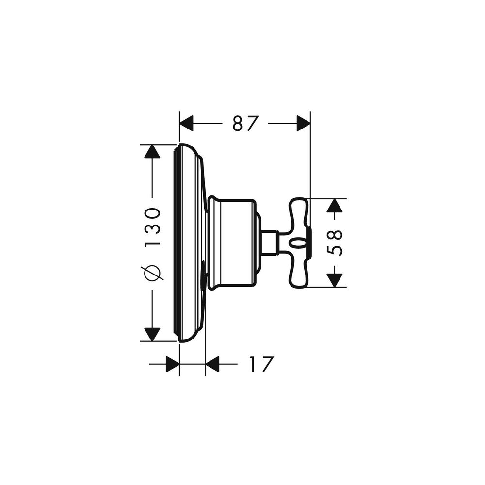 Hansgrohe AXOR Montreux Ab- und Umstellventil Trio/ Quattro Unterputz, Kreuzgriff, ... HANSGROHE-16830300 4011097975207 (Abb. 4)