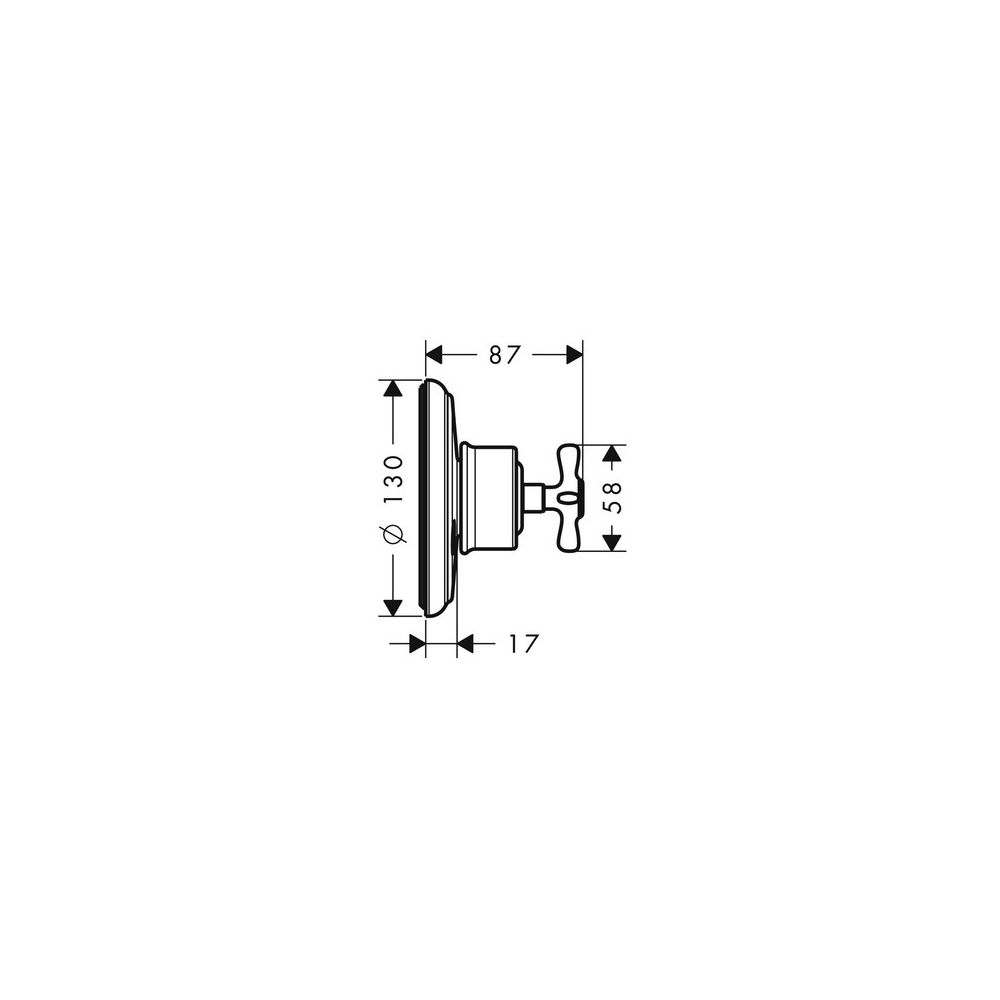 Hansgrohe AXOR Montreux Ab- und Umstellventil Trio/ Quattro Unterputz, Kreuzgriff, ... HANSGROHE-16830300 4011097975207 (Abb. 5)