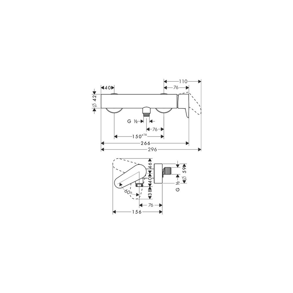 Hansgrohe AXOR Citterio M Einhebel-Brausemischer Aufputz, Keramikmischsystem, 1 Ver... HANSGROHE-34620300 4011097901541 (Abb. 2)