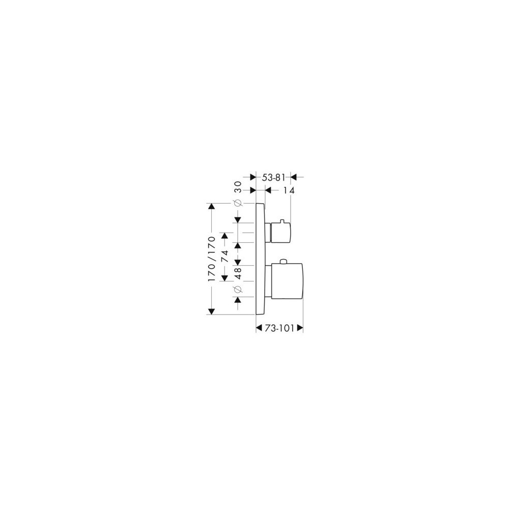 Hansgrohe AXOR Citterio M Thermostat Unterputz, Absperrventil, 25l/min, für 1 Verbr... HANSGROHE-34705800 4011097902074 (Abb. 2)