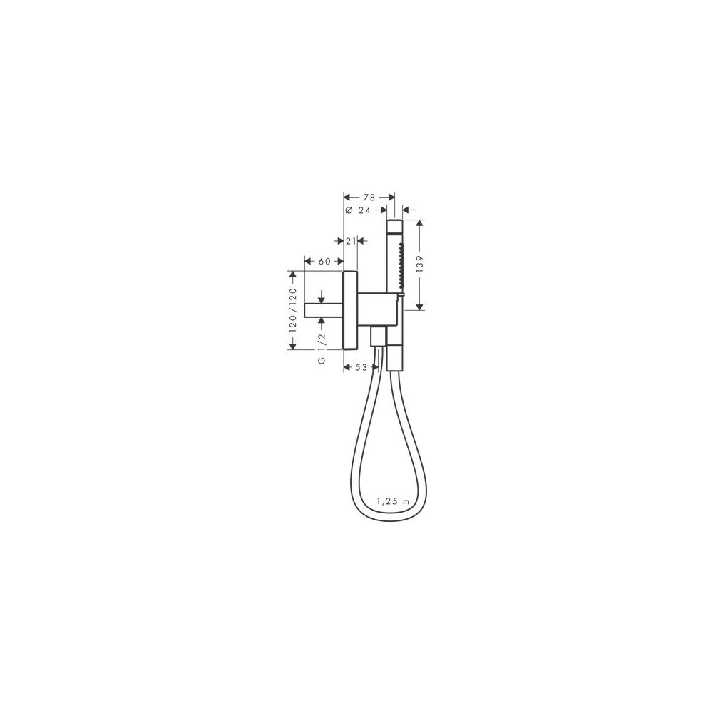 Hansgrohe AXOR Starck Portereinheit, 16,2l/min, 120x120mm, Stabhandbrause 2jet, Bra... HANSGROHE-12626000 4011097711102 (Abb. 3)