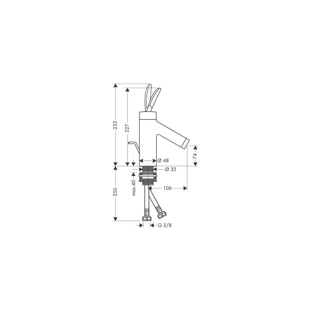 Hansgrohe AXOR Starck Classic Einhebel-Waschtischmischer 70mm, 5l/min, Zugstangen-A... HANSGROHE-10010800 4011097850016 (Abb. 2)