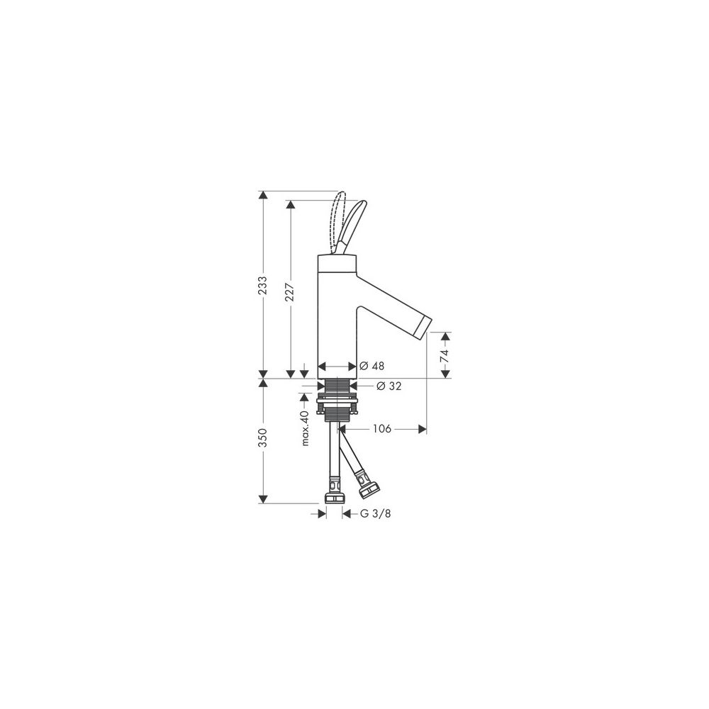 Hansgrohe AXOR Starck Classic Einhebel-Waschtischmischer 70mm, 5l/min, Ablaufgarnit... HANSGROHE-10018820 4011097850436 (Abb. 2)