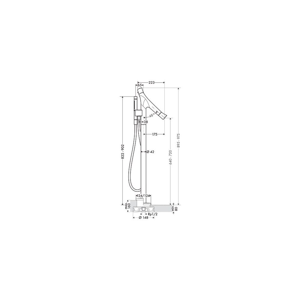 Hansgrohe AXOR Starck Organic Wannenthermostat bodenstehend, 20l/min, Polished Red ... HANSGROHE-12016300 4011097870847 (Abb. 2)