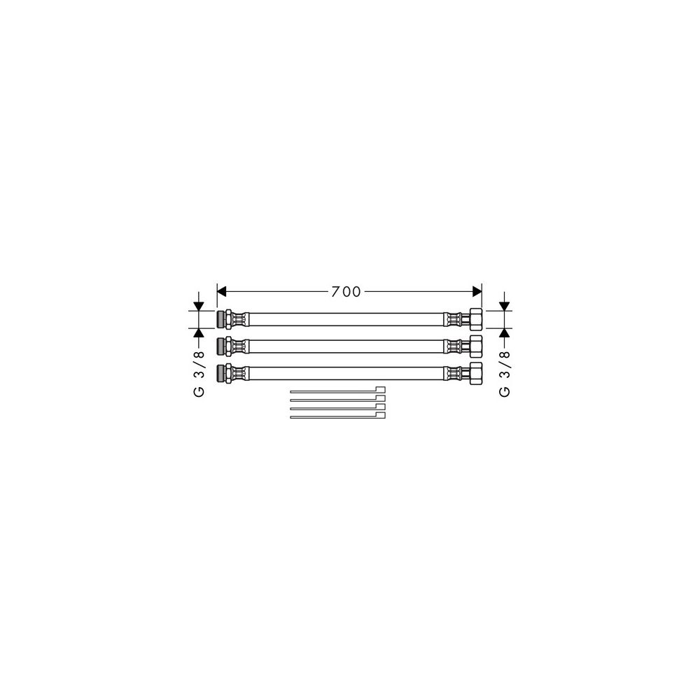 Hansgrohe AXOR Schlauchverlängerungsset für 2-Loch Waschtischmischer, 70cm... HANSGROHE-38960000 4011097704647 (Abb. 2)
