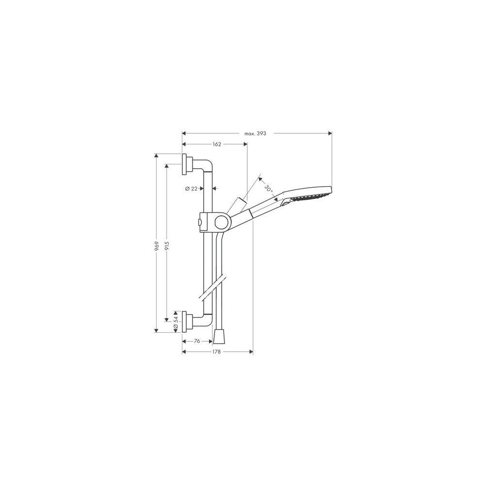 Hansgrohe AXOR Brausenset Citterio 900mm, Handbrause 120mm, 3jet, 15l/min, Brushed ... HANSGROHE-27991950 4011097895598 (Abb. 2)