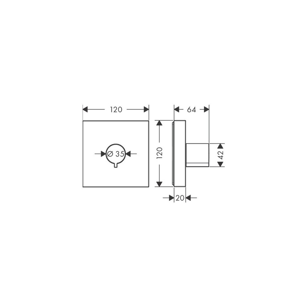 Hansgrohe AXOR ShowerSolutions Absperrventil 120x120mm, Unterputz eckig, DN 15/DN 2... HANSGROHE-10972820 4011097865652 (Abb. 3)