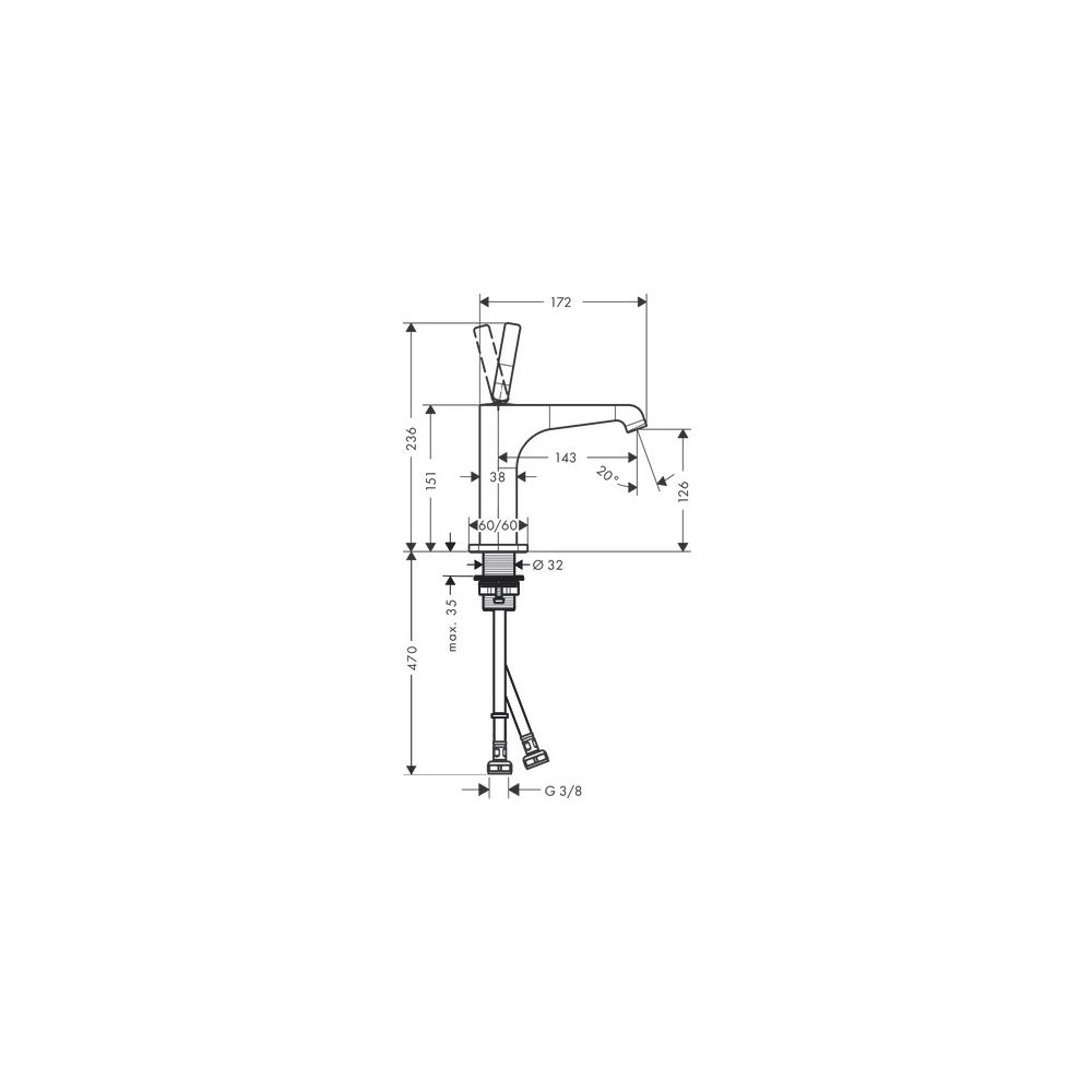 Hansgrohe AXOR Citterio E Einhebel-Waschtischmischer 130mm, Pin-Griff, Ablaufgarnit... HANSGROHE-36101670 4059625427477 (Abb. 3)