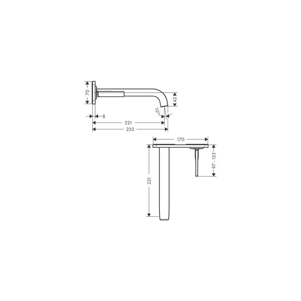 Hansgrohe AXOR Citterio E Einhebel-Waschtischmischer UP, Pin-Griff, Platte, Auslauf... HANSGROHE-36114310 4011097826837 (Abb. 3)