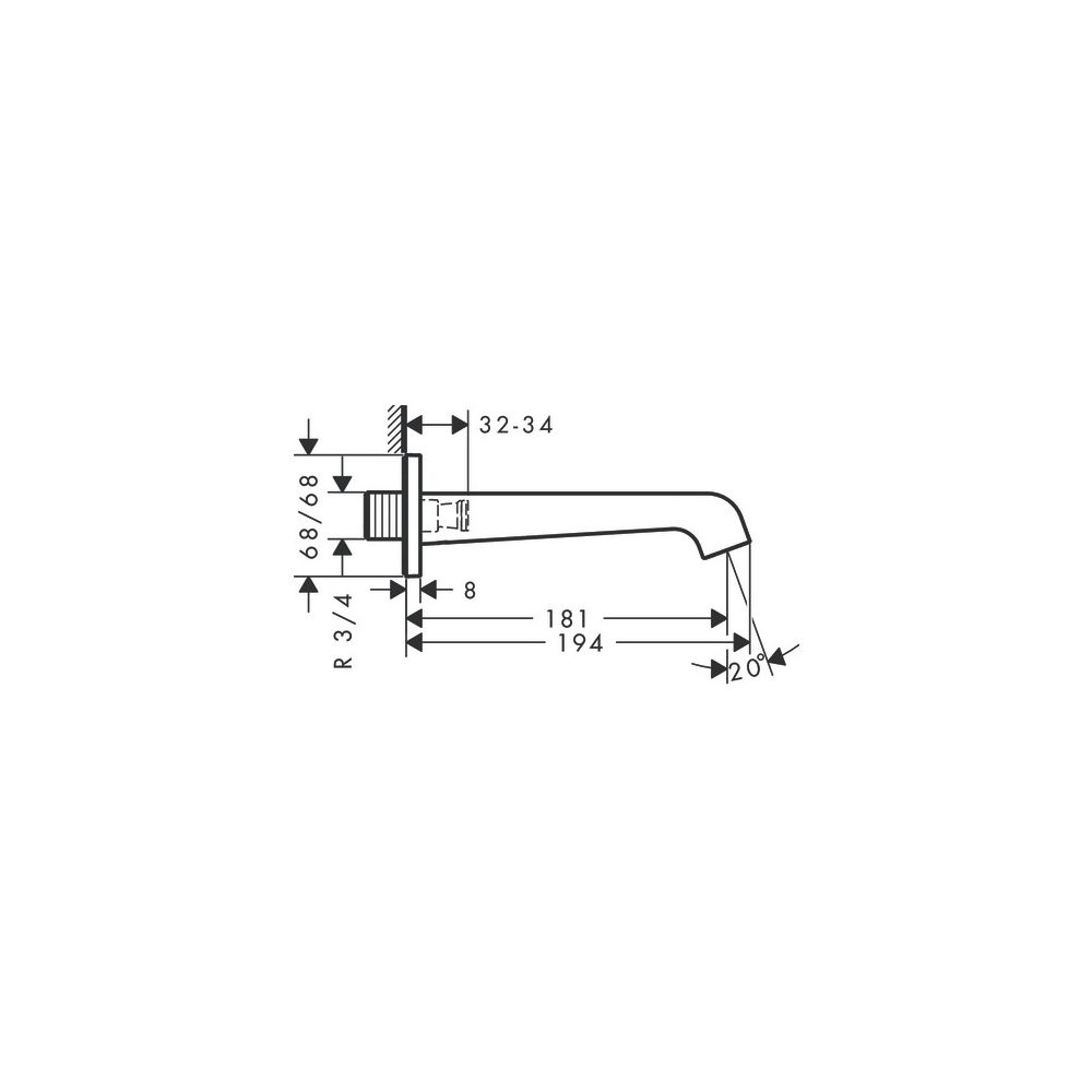 Hansgrohe AXOR Citterio E Wanneneinlauf, DN 20, 181mm, G 3/4", Brushed Red Gold... HANSGROHE-36425310 4011097904894 (Abb. 2)