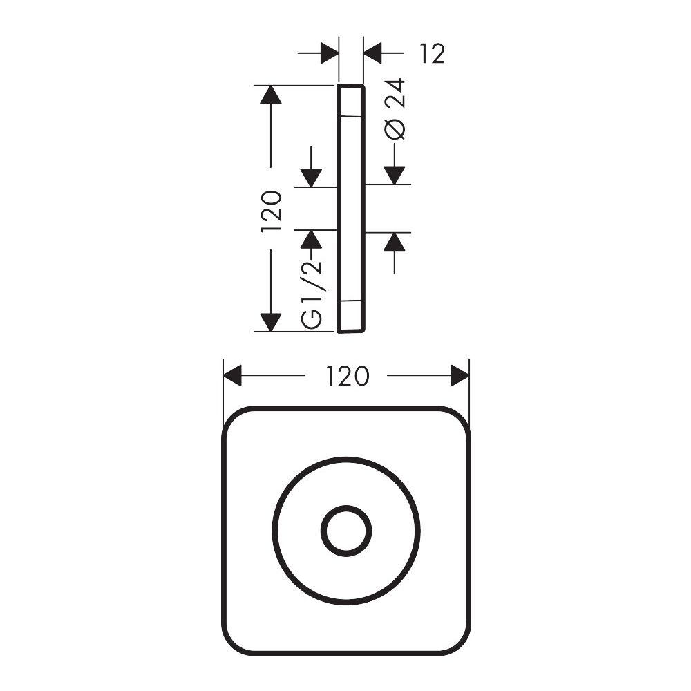 Hansgrohe AXOR Wandrosette für Citterio C 120/120 softsquare, Brushed Nickel, 28801... HANSGROHE-28801820 4059625584705 (Abb. 2)
