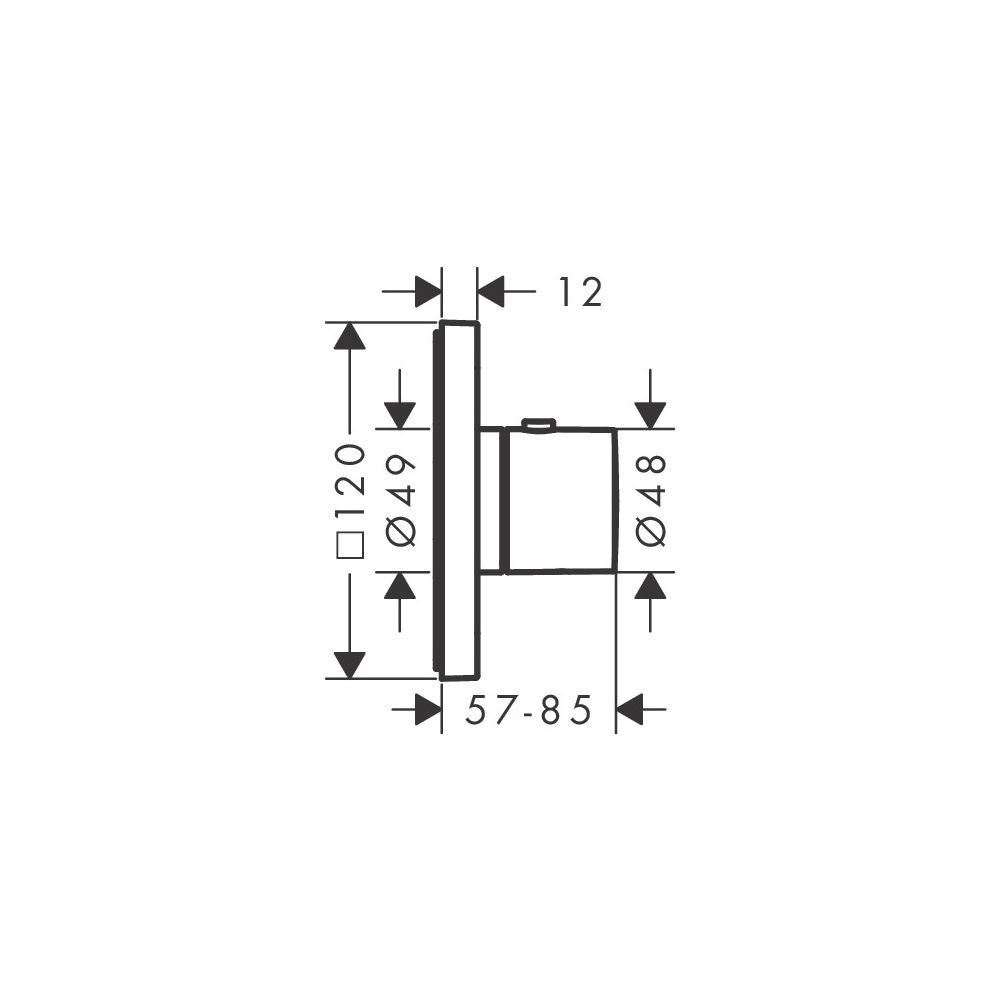 Hansgrohe AXOR Citterio E Thermostat 120x120mm, UP, DN 20, Brushed Nickel... HANSGROHE-36702820 4011097905488 (Abb. 3)
