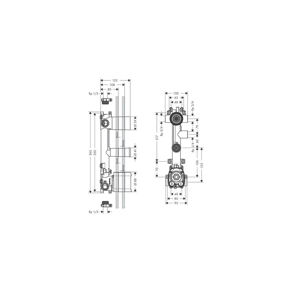 Hansgrohe Thermostatmodul Unterputz AXOR Citterio E, DN 20, 59l/min, 3 Verbraucher... HANSGROHE-36708180 4011097755519 (Abb. 3)
