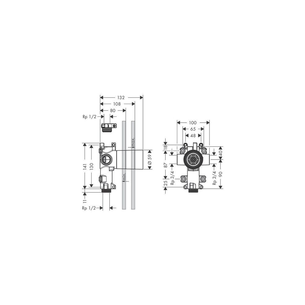 Hansgrohe Ab- und Umstellventil AXOR Citterio E, DN 20, Rp 3/4"... HANSGROHE-36770180 4011097755465 (Abb. 4)