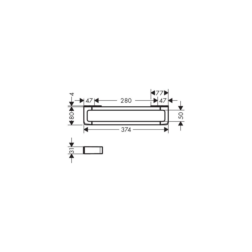 Hansgrohe AXOR Universal Softsquare Reling Haltestange 374mm, Metall, Chrom... HANSGROHE-42830000 4011097752358 (Abb. 3)