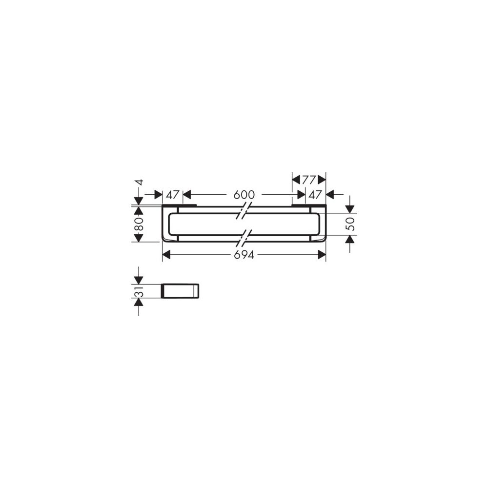 Hansgrohe Badetuchhalter AXOR Universal Softsquare, 694mm, Metall, Brushed Brass... HANSGROHE-42832950 4011097827223 (Abb. 3)
