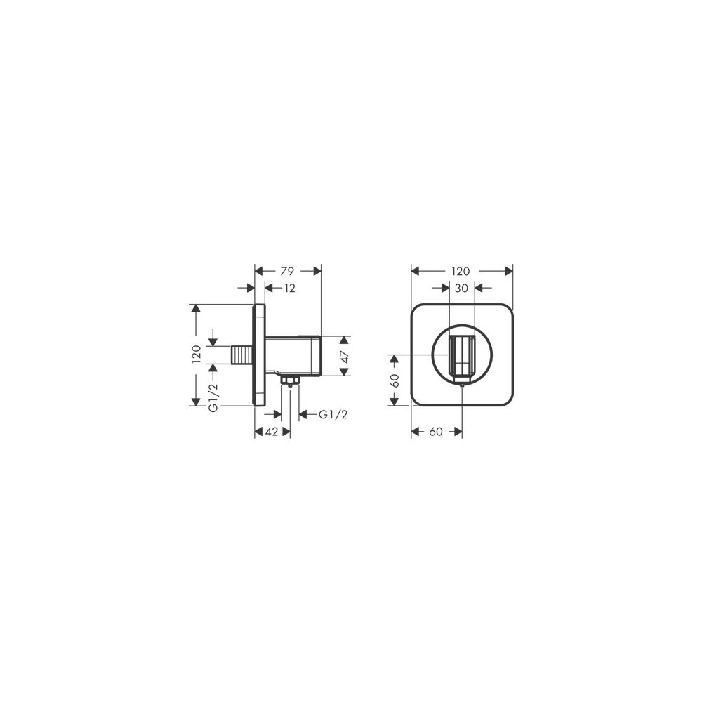 Hansgrohe AXOR Citterio E Portereinheit 120x120mm, softsquare, G 1/2", Mattschwarz... HANSGROHE-36724670 4059625427095 (Abb. 3)
