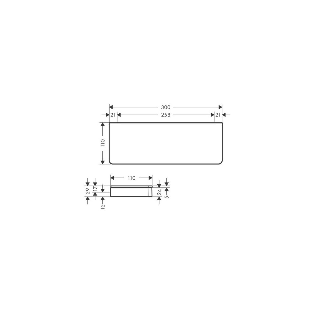 Hansgrohe AXOR Universal Softsquare Ablage 300mm, Sicherheitsglas, Brushed Red Gold... HANSGROHE-42838310 4011097829630 (Abb. 3)