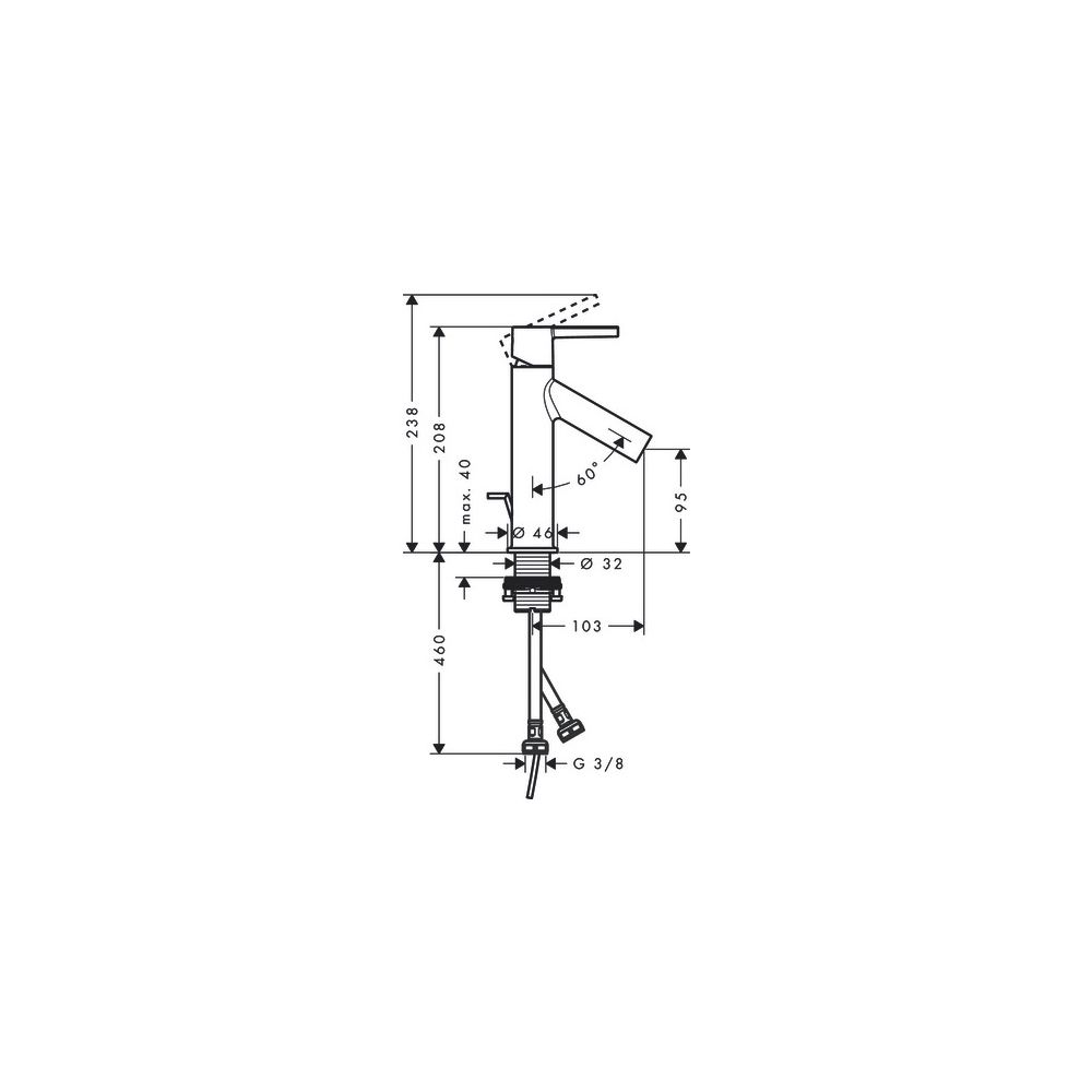 Hansgrohe AXOR Starck Einhebel-Waschtischmischer 100mm, 5l/min, Hebelgriff, Zugstan... HANSGROHE-10001820 4011097835587 (Abb. 3)