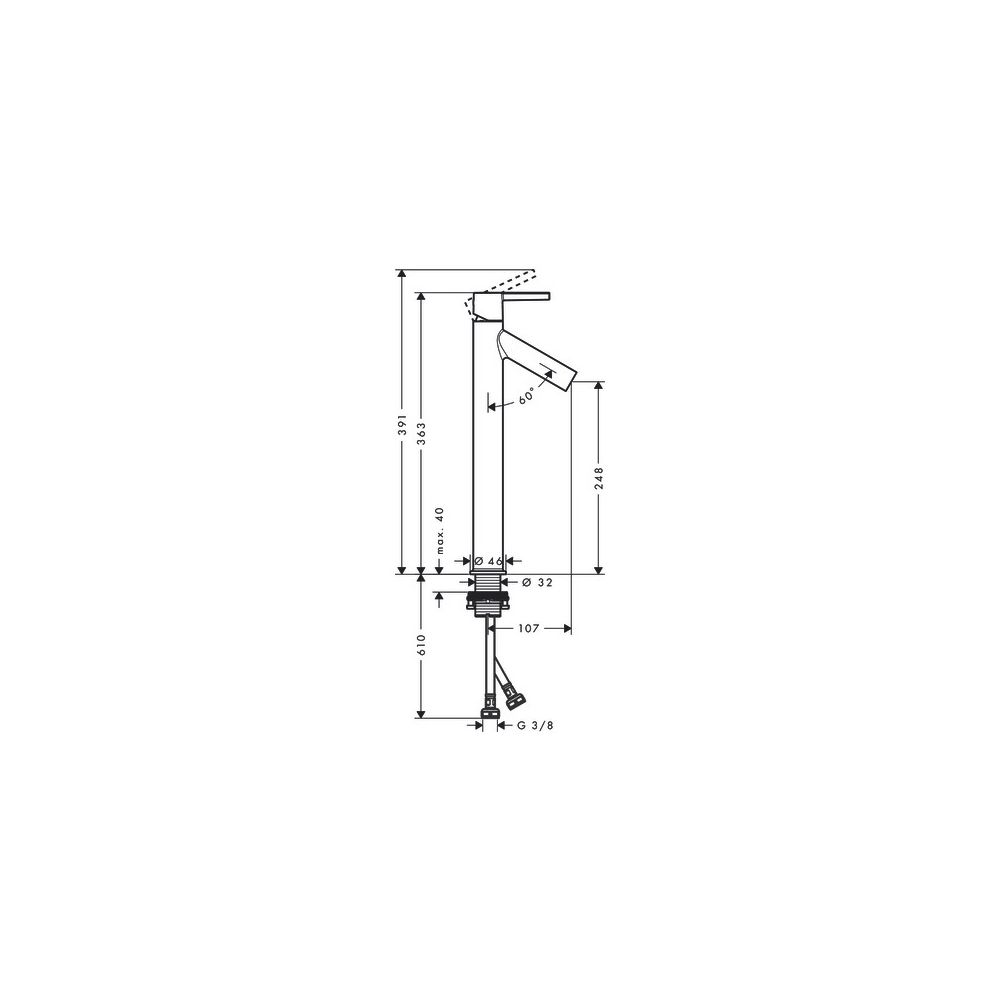 Hansgrohe AXOR Starck Einhebel-Waschtischmischer 250mm, 5l/min, Hebel-Grifffür AWT,... HANSGROHE-10103250 4011097852898 (Abb. 2)