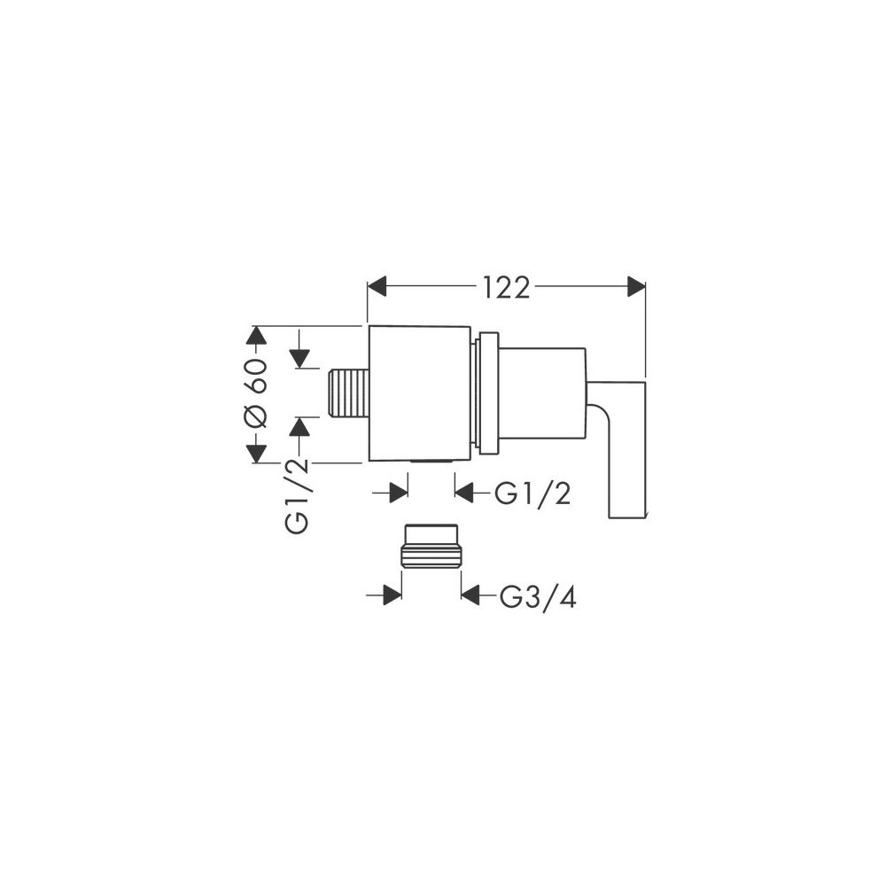 Hansgrohe AXOR Citterio Wandanschluss Stop, Rückflussverhinderer, Absperrventil, He... HANSGROHE-39882250 4011097922515 (Abb. 2)